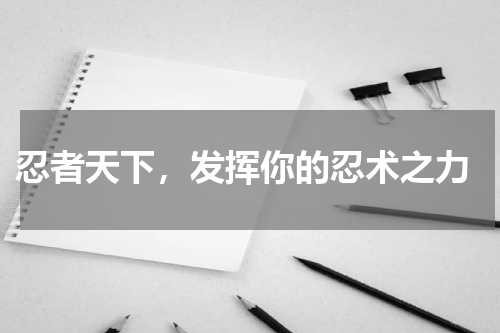  忍者天下，发挥你的忍术之力