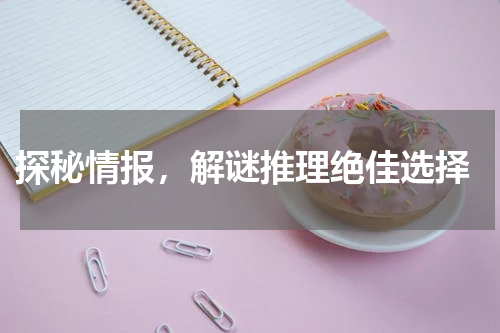  探秘情报，解谜推理绝佳选择