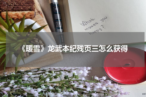 《暖雪》龙武本纪残页三怎么获得