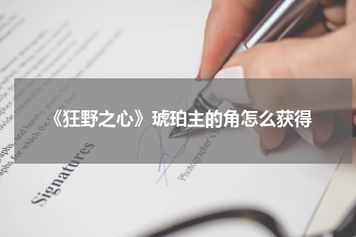 《狂野之心》琥珀主的角怎么获得