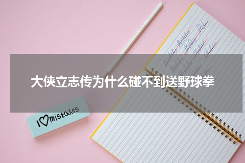 大侠立志传为什么碰不到送野球拳