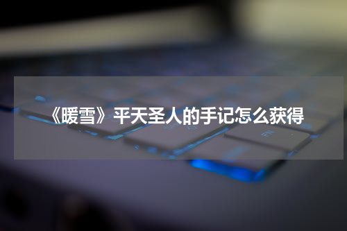 《暖雪》平天圣人的手记怎么获得